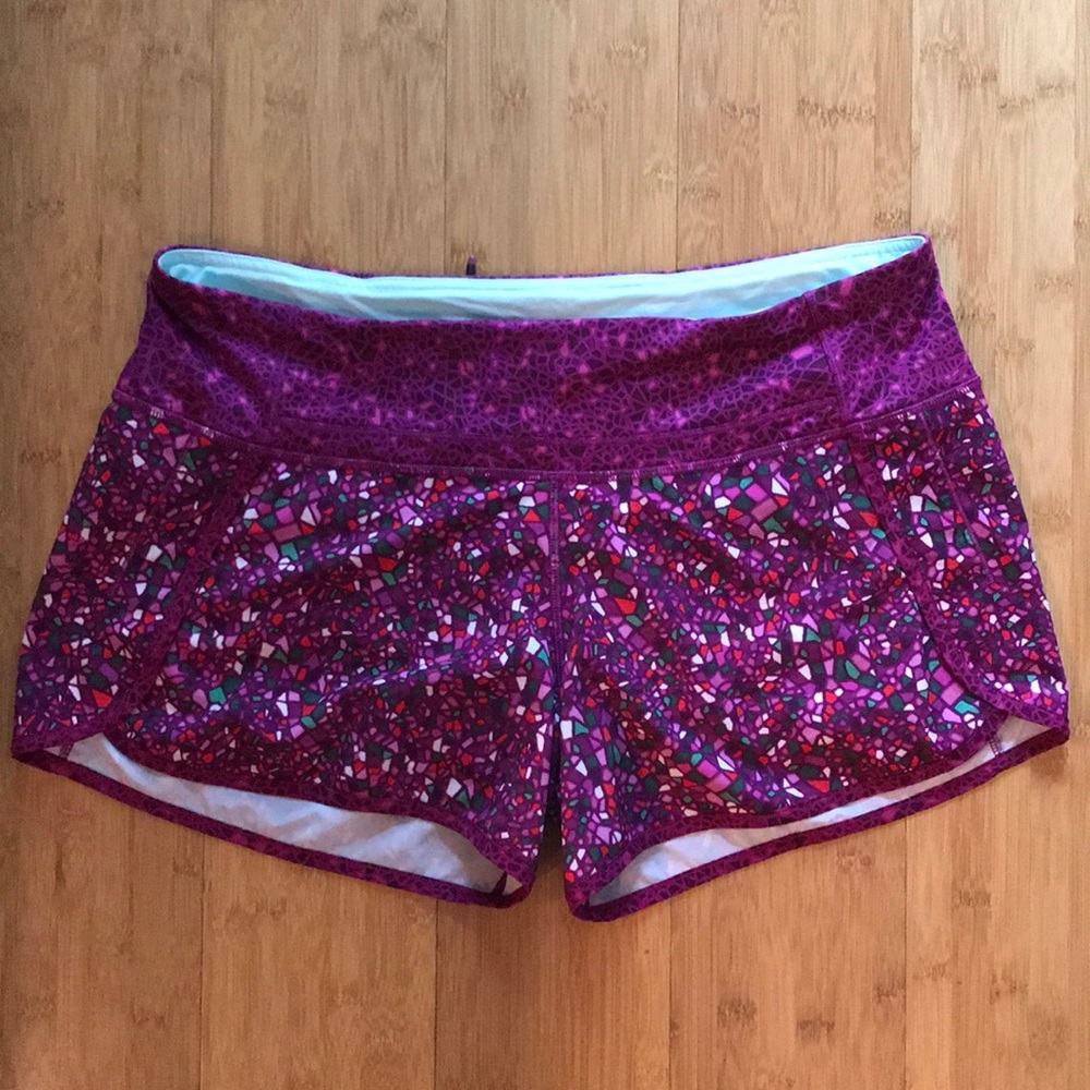 Lululemon Run Times Shorts - Purple mosaic, sz 10